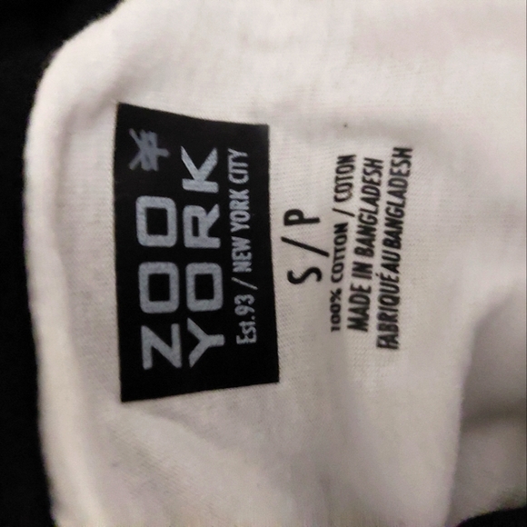 Zoo york long sleeve hooded shirt size  s/p  color black/white - Picture 5 of 5